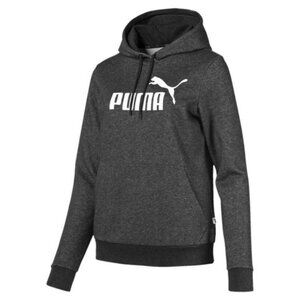 Puma Essentials Womens Small Grey Pullover Hoodie Logo Drawstring Kangaroo Pouch